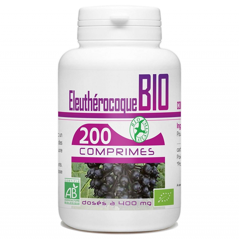 Eleuthérocoque Bio - 200 Comprimés Dosés à 400mg - France Herboristerie - Neuf