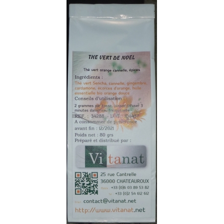 Thé vert de Noël - sachet 80 g