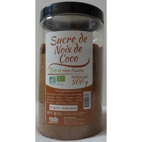 Sucre de Noix de Coco Bio - Pot 500 g