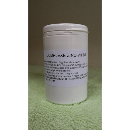 ZINC-VITAMINE B6 250mg 60 gélules