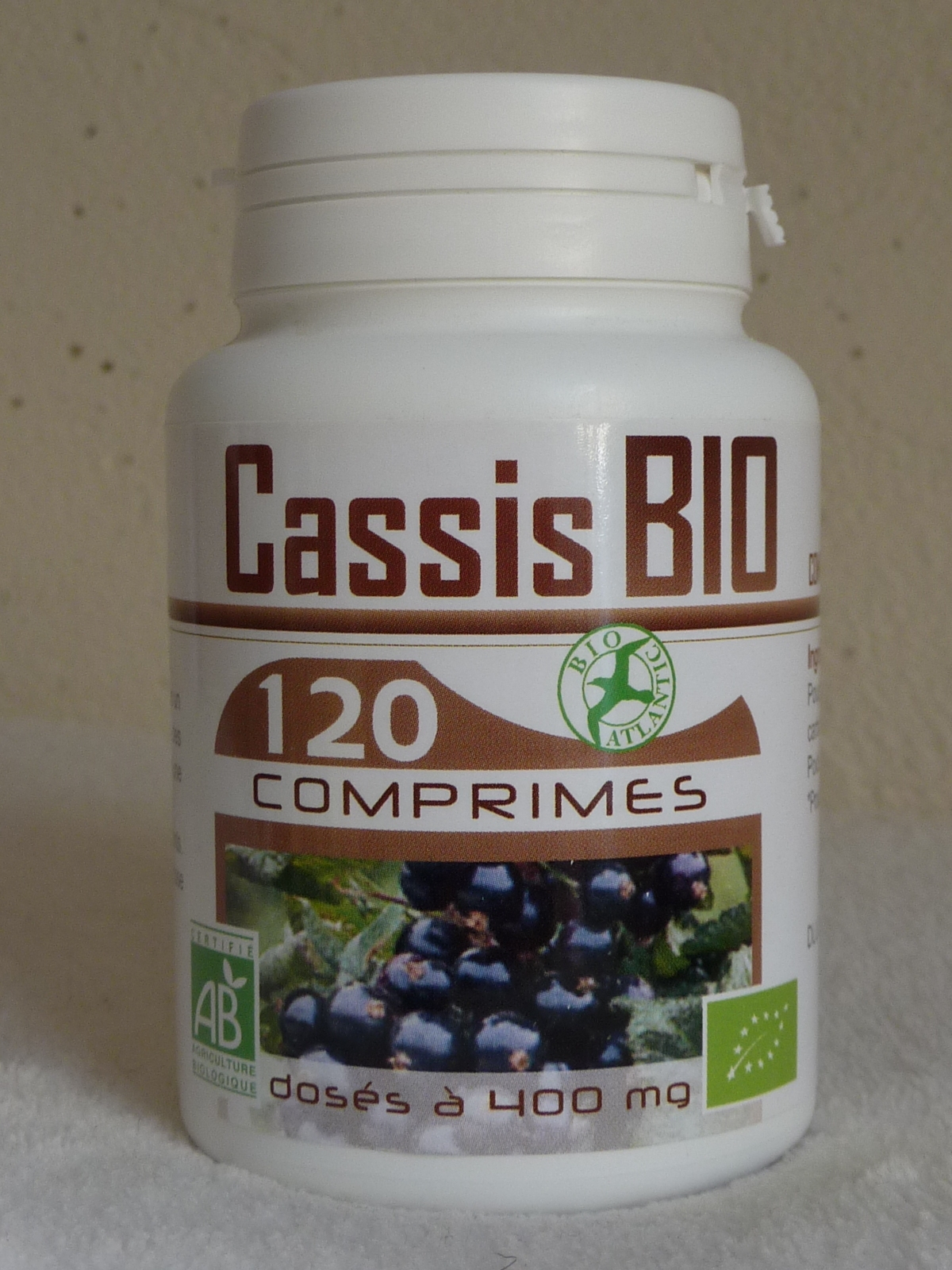 Complément Alimentaire Cassis Bio AB - 200 Comprimés Dosés à 400 Mg - France Herboristerie - Neuf