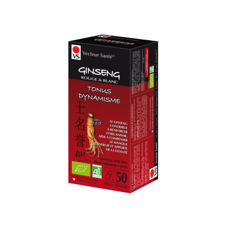 Ginseng Rouge et Blanc - 410 mg x 50 gélules